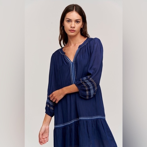 Velvet by Graham & Spencer Tina Boho Tiered Dress S Sequins and Embroidery - Picture 15 of 15